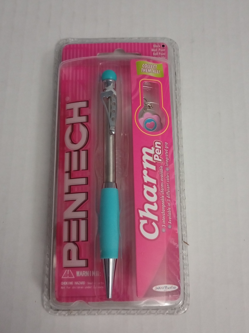 Pentech Charm Pen Teal 2005 Vintage Black Ink Ball Point Retractable